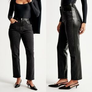 A&F // Denim Leather Ultra High Rise Jeans